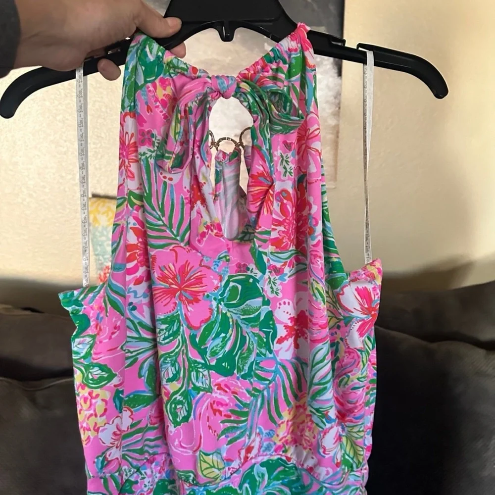Lilly Pulitzer Pink and Green Floral Maxi Dress - Picture 3 of 8